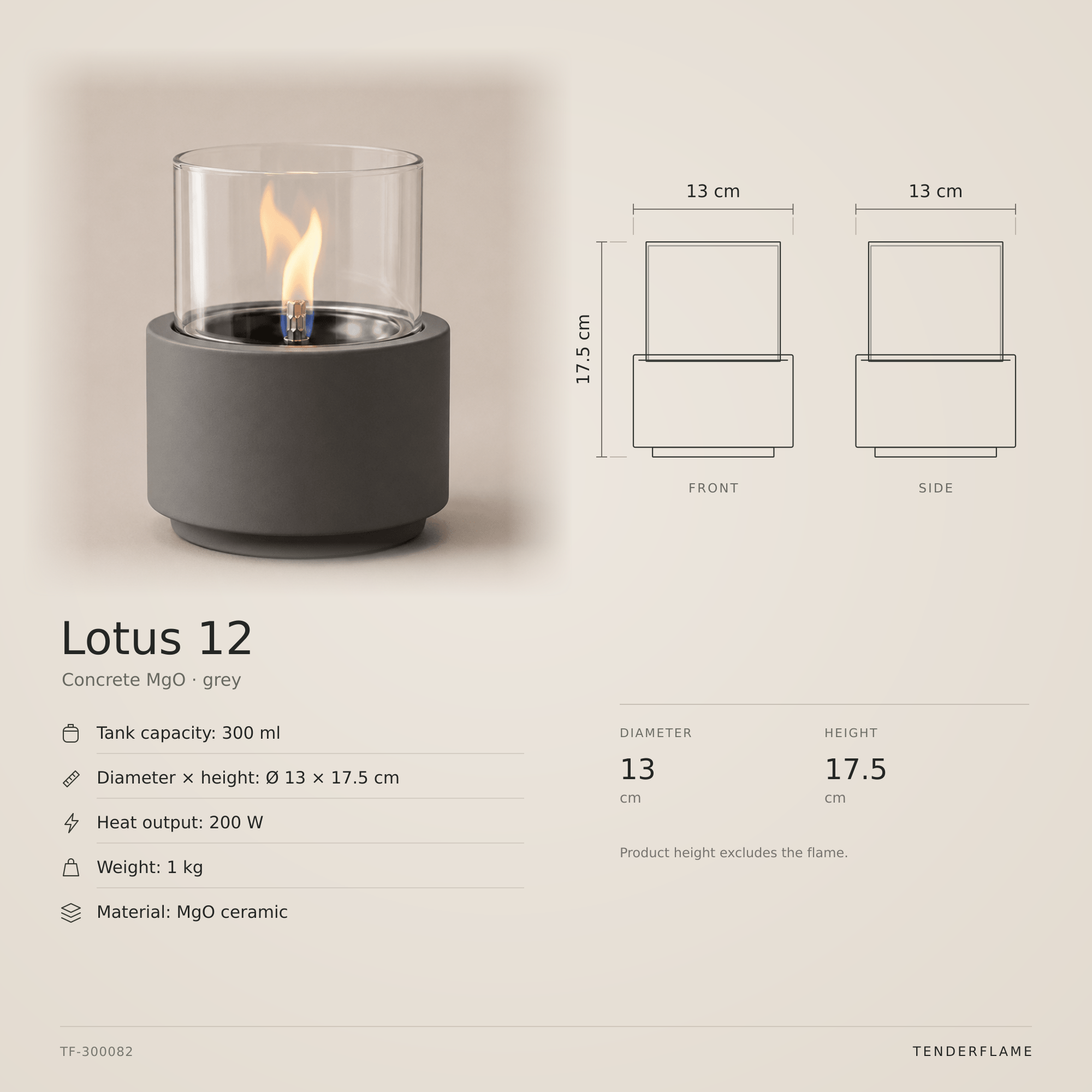 Lotus 12 Natural Concrete MgO